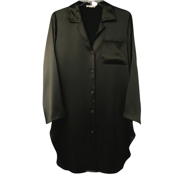 French Designer La Soie Silk Shirt Dress S - Picture 1 of 2